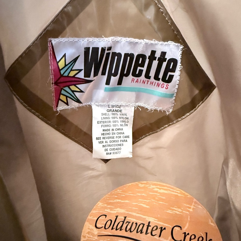 Vintage Gold metallic wippette rain coat size large - Picture 4 of 5